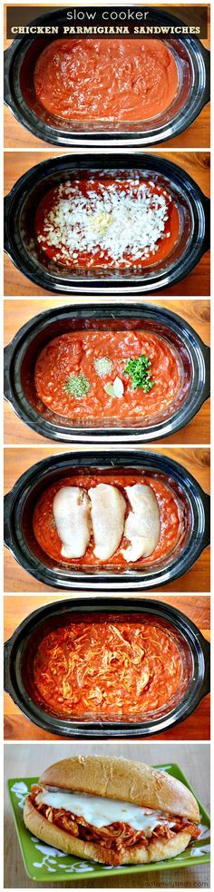 Slow Cooker Chicken Parmigiana Sandwiches