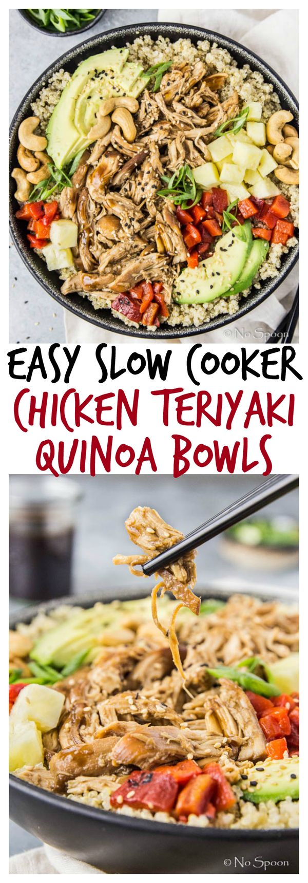 Slow Cooker Chicken Teriyaki Quinoa Bowls