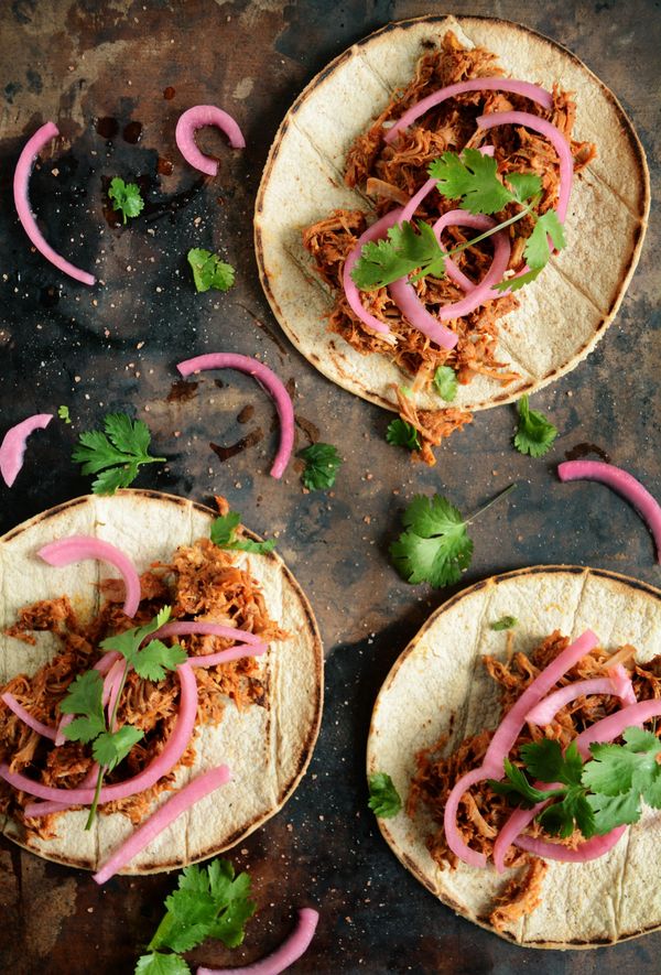 Slow Cooker Cochinita Pibil Tacos (Yucatan Pulled Pork