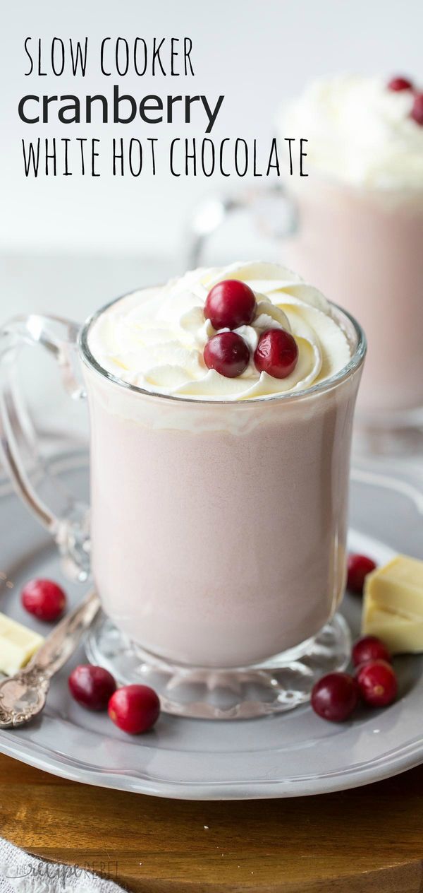 Slow Cooker Cranberry White Hot Chocolate