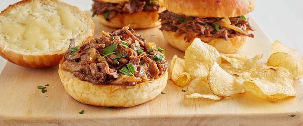 Slow-Cooker French Onion Shredded Beef Sandwiches