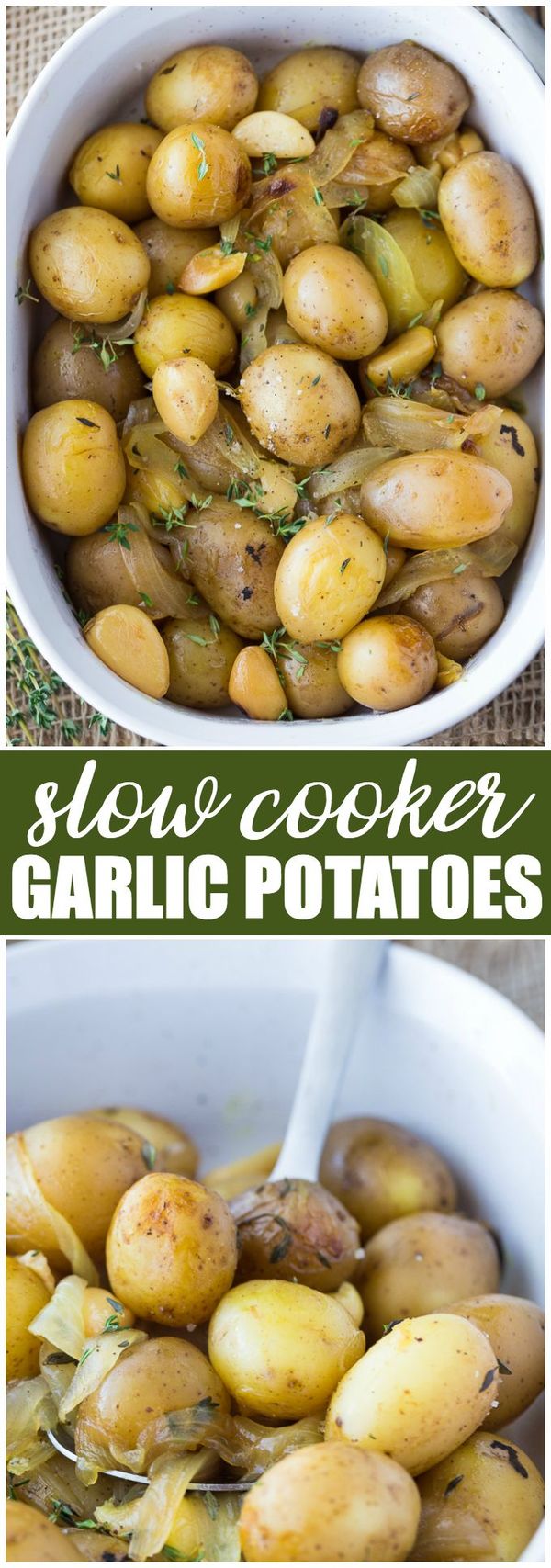 Slow Cooker Garlic Potatoes