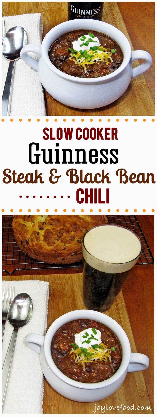 Slow Cooker Guinness Steak and Black Bean Chili