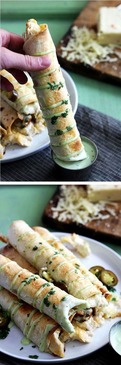 Slow Cooker Jalapeño Popper Chicken Taquitos