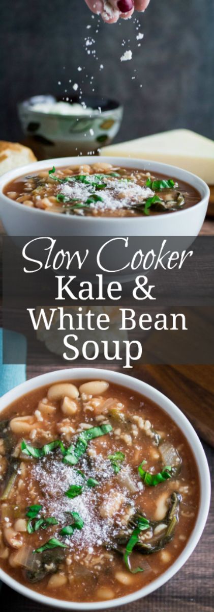 Slow Cooker Kale and White Bean Soup