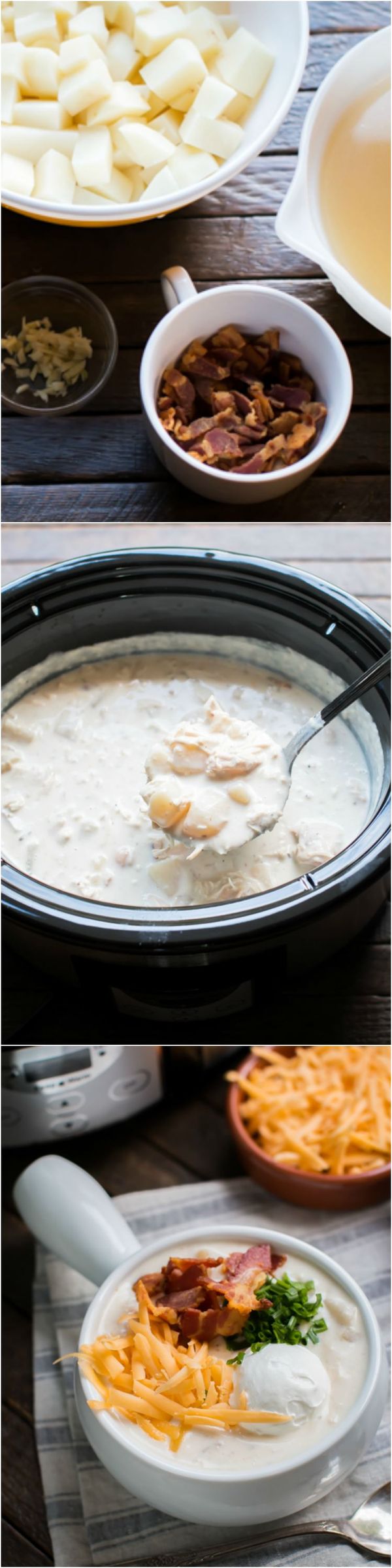 Slow Cooker Loaded Chicken Bacon Potato Soup