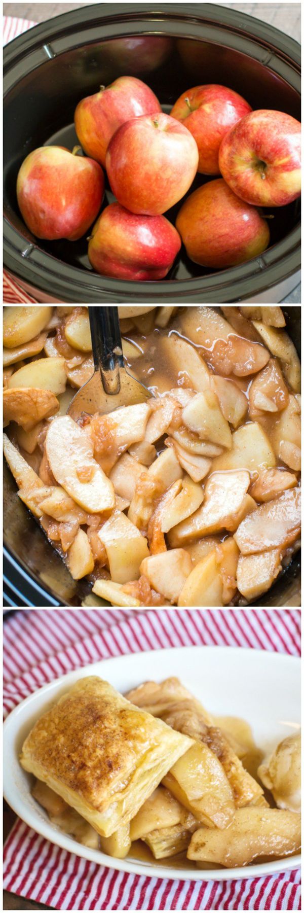 Slow Cooker Maple Cardamom Apples with Puff Pastry