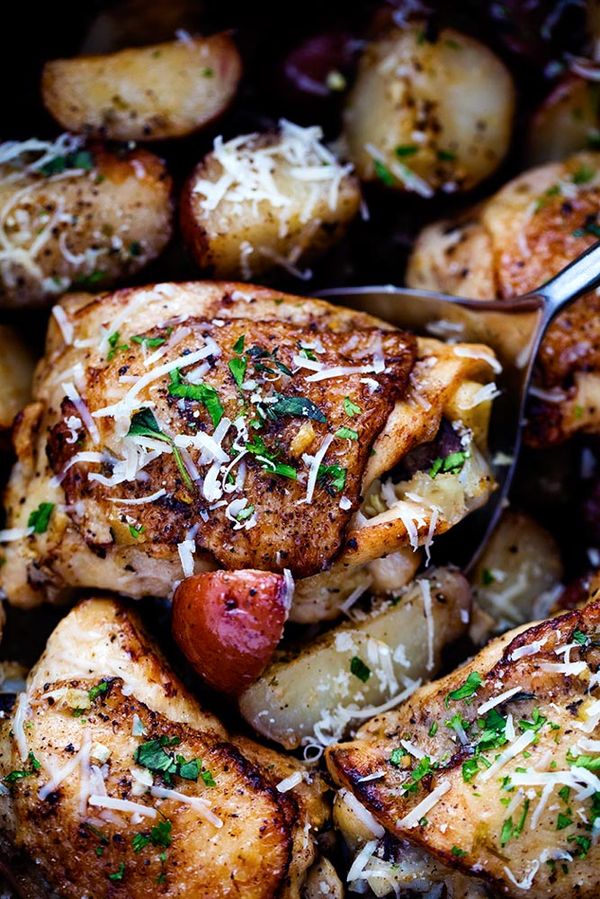 Slow Cooker Parmesan Garlic Herb Chicken