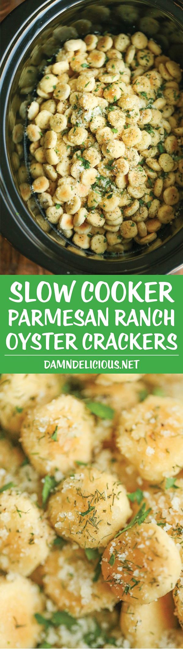 Slow Cooker Parmesan Ranch Oyster Crackers