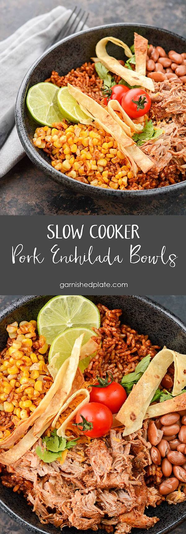 Slow Cooker Pork Enchilada Bowls