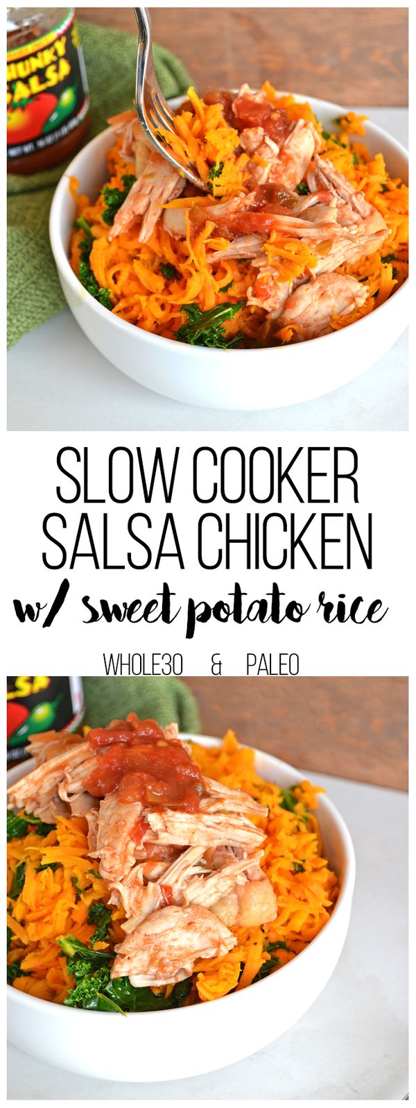 Slow Cooker Salsa Chicken with Sweet Potato Rice