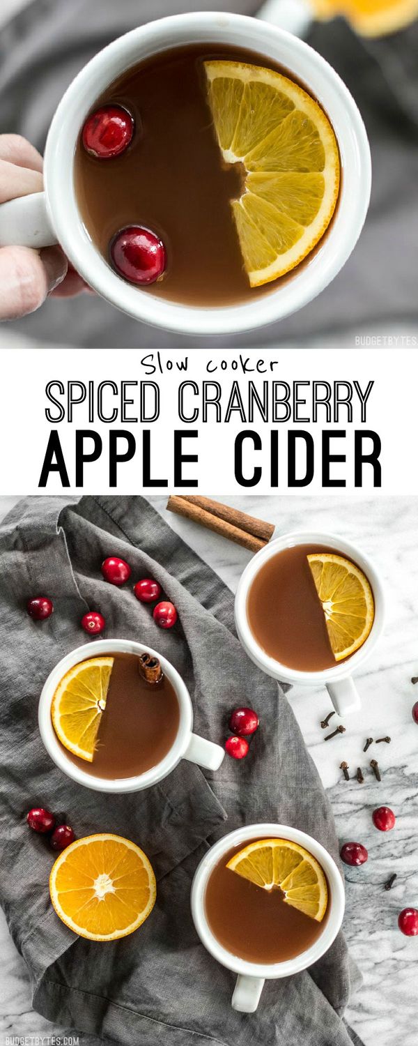 Slow Cooker Spiced Cranberry Apple Cider