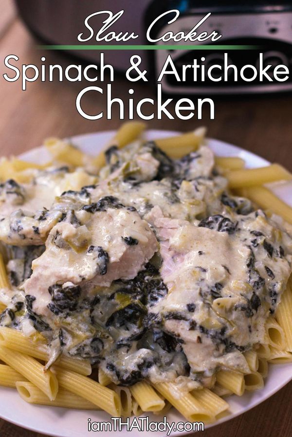 Slow Cooker Spinach and Artichoke Chicken