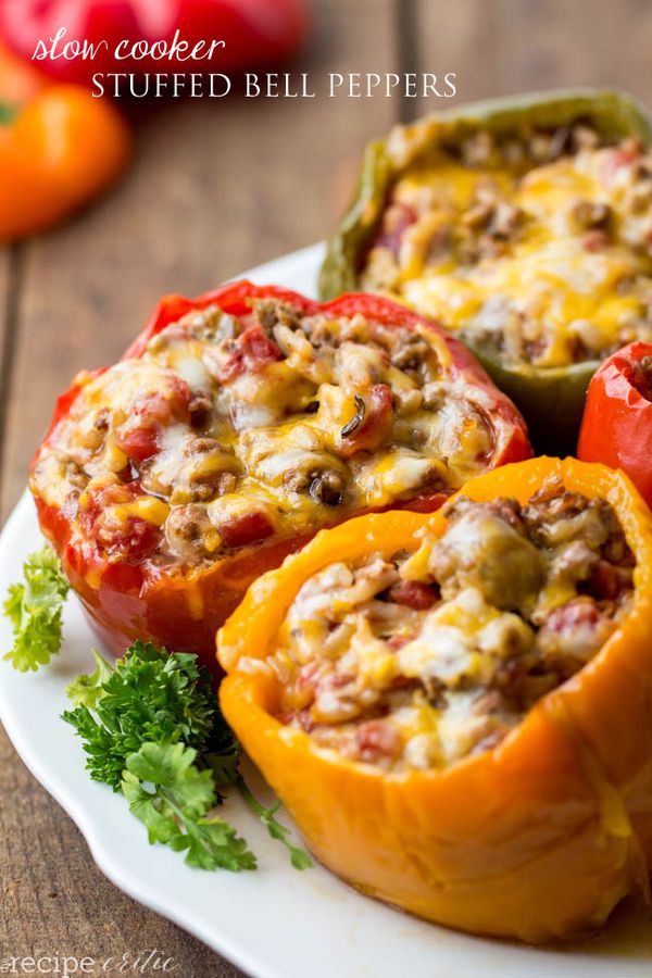 Slow Cooker Stuffed Bell Peppers