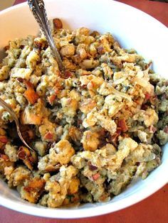 Slow Cooker Stuffing with Bacon Onions and Sage