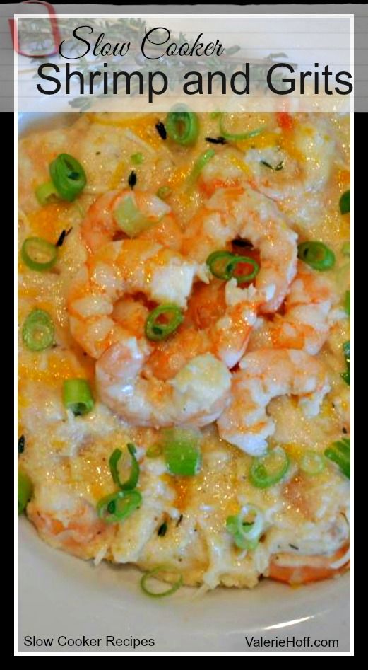 Slow Cooker Three Cheese Shrimp and Grits