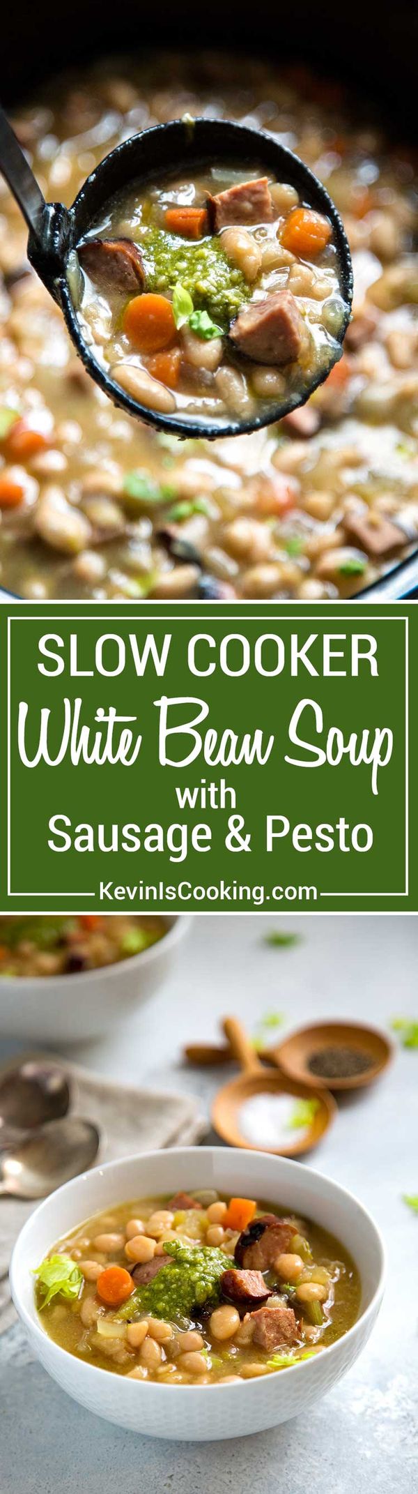 Slow Cooker White Bean Soup with Sausage