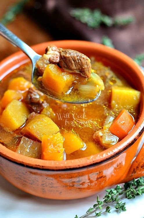 Slow Cooker Winter Squash Beef Stew