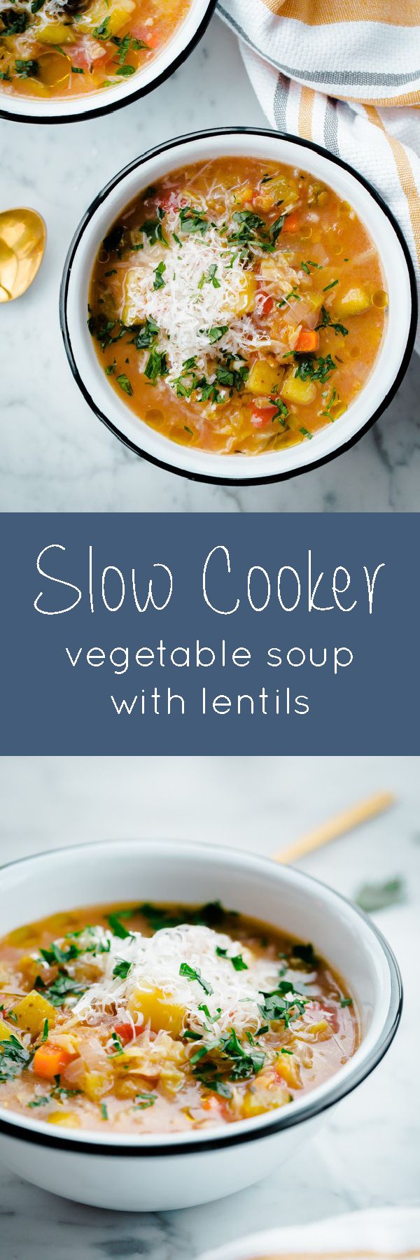 Slow Cooker Winter Vegetable Soup with Split Red Lentils