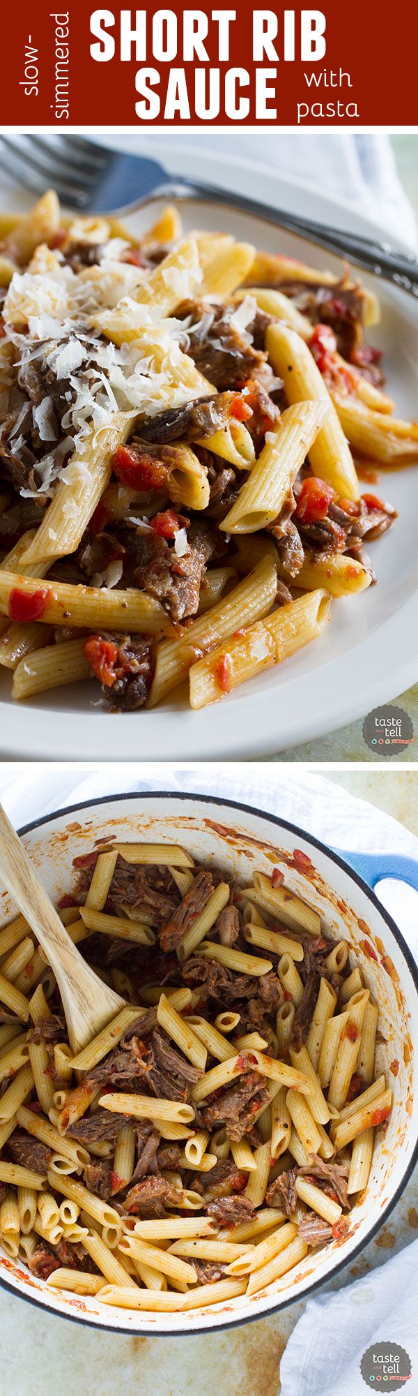 Slow Simmered Short Rib Sauce with Pasta