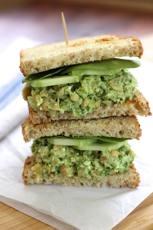 Smashed Chickpea Avocado Sandwich