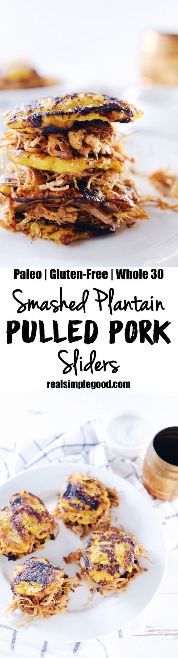 Smashed Plantain Pulled Pork Sliders (Paleo + GF