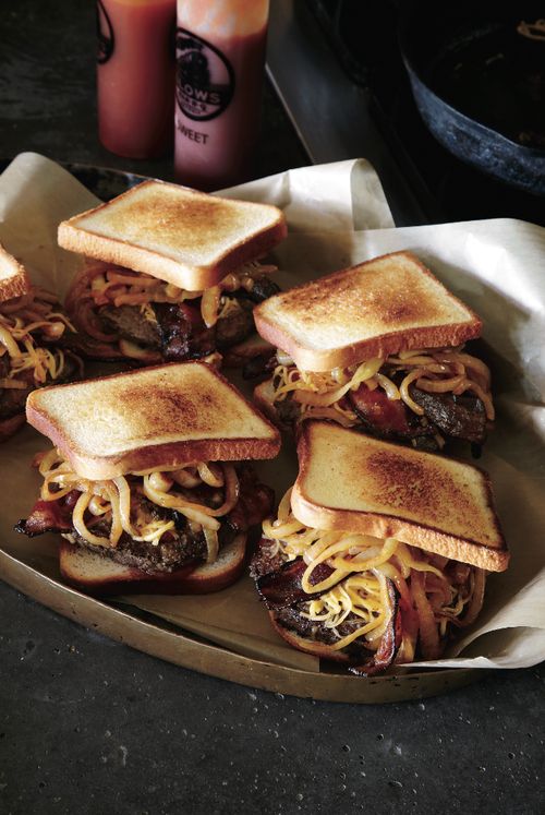 Smoked Gouda and Bacon Burgers with Barbecue Sauce