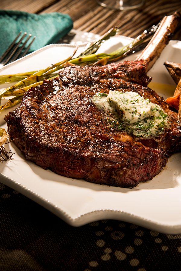 Smoked Rib Eyes With Bourbon Butter