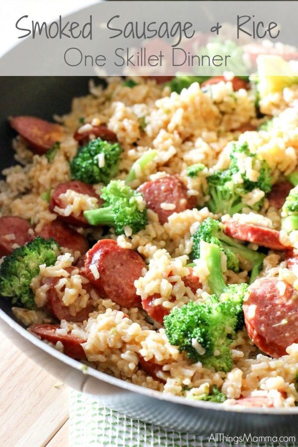 Smoked Sausage & Rice One Skillet Meal