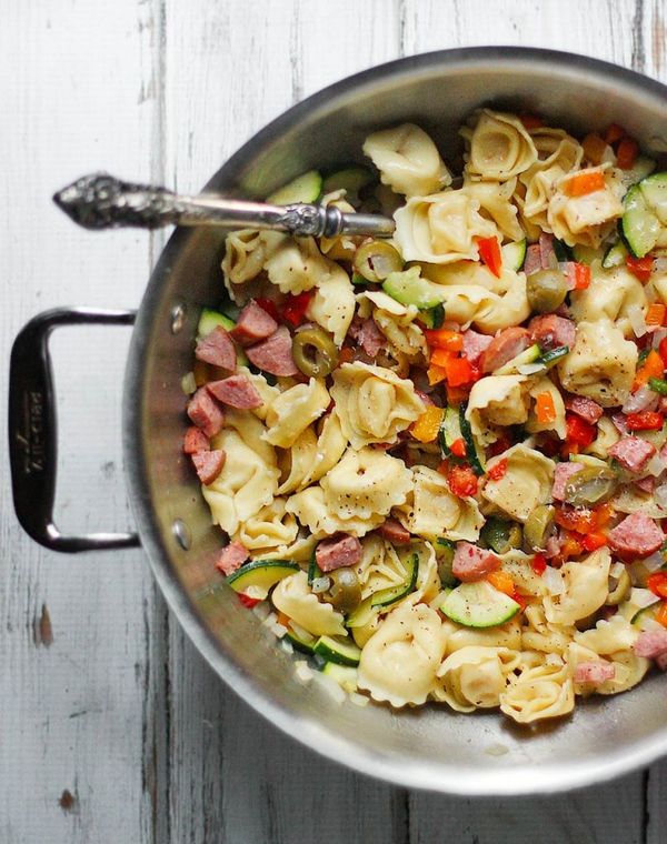 Smoked Turkey Sausage Tortellini Vegetable Saute