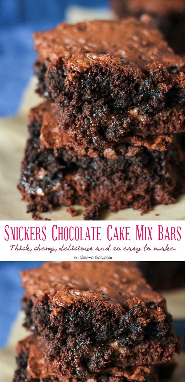 Snickers Chocolate Cake Mix Bars