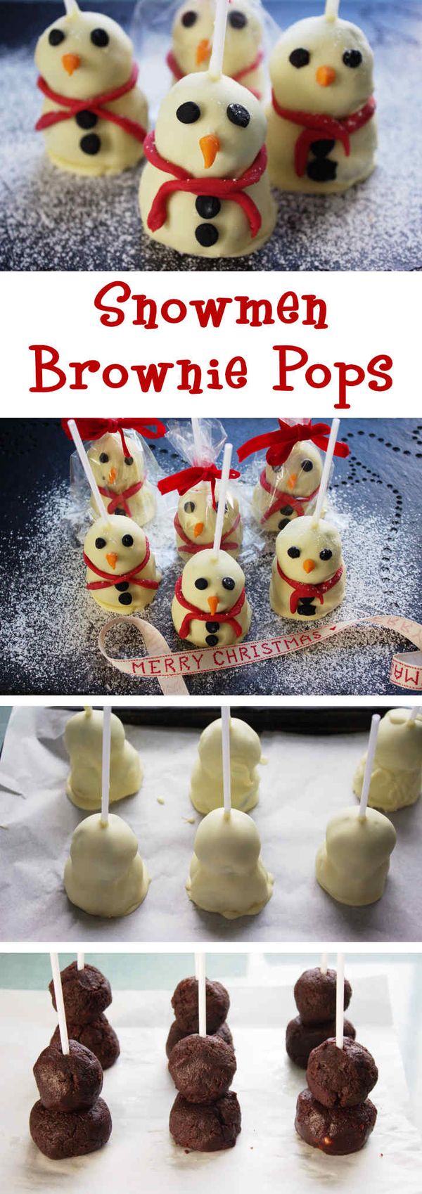 Snowmen Brownie Pops - Christmas Gifts