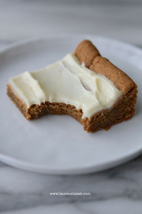 Soft and Chewy Gingerbread Bars with Cream Cheese Frosting