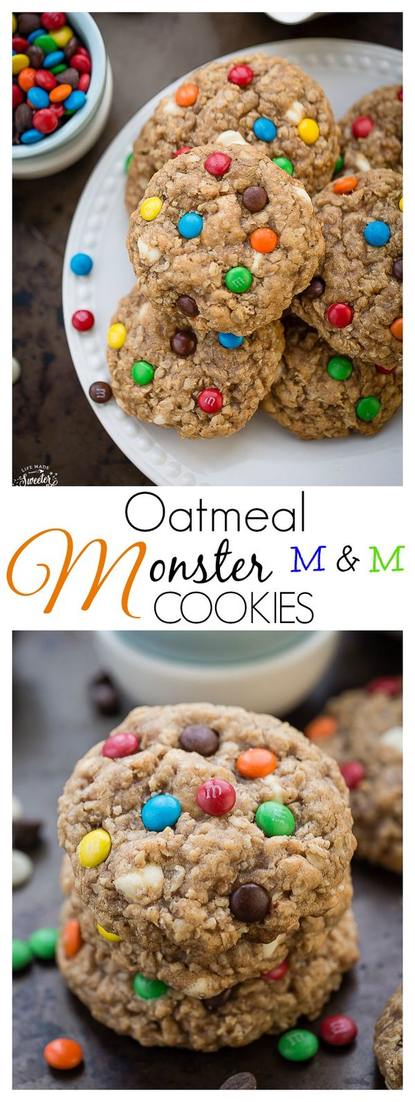 Soft and Chewy Oatmeal Monster Cookies