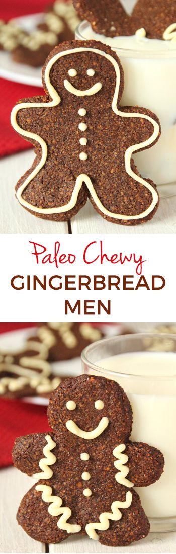 Soft and Chewy Paleo Gingerbread Men Cookies (grain-free, gluten-free, dairy-free