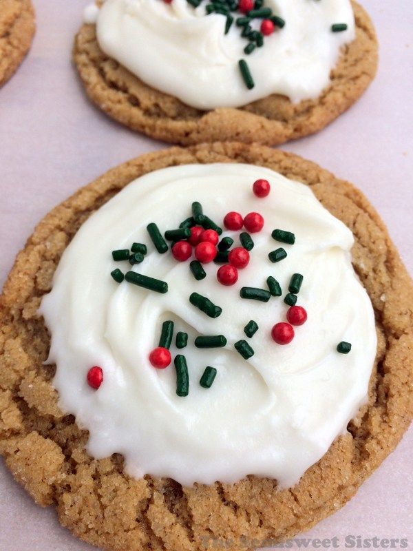 Soft Ginger Molasses Cookies with Cream Cheese Frosting