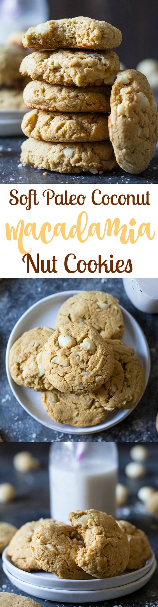 Soft Paleo Coconut Macadamia Nut Cookies