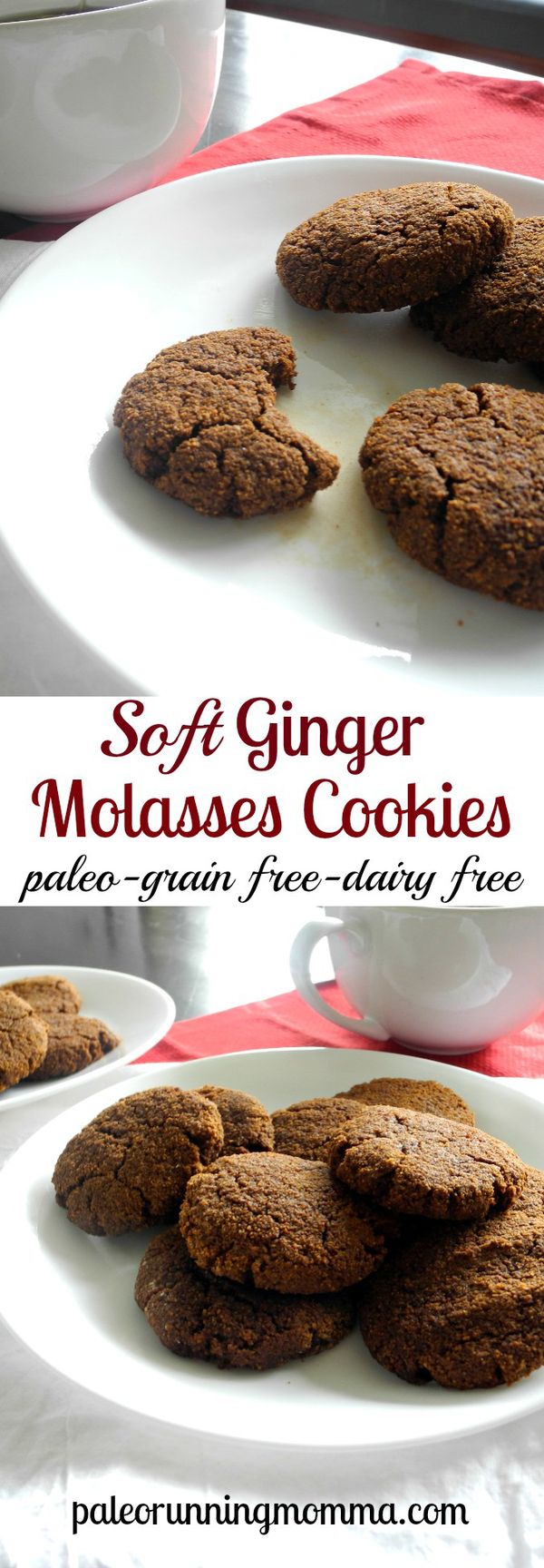 Soft Paleo Ginger Molasses Cookies