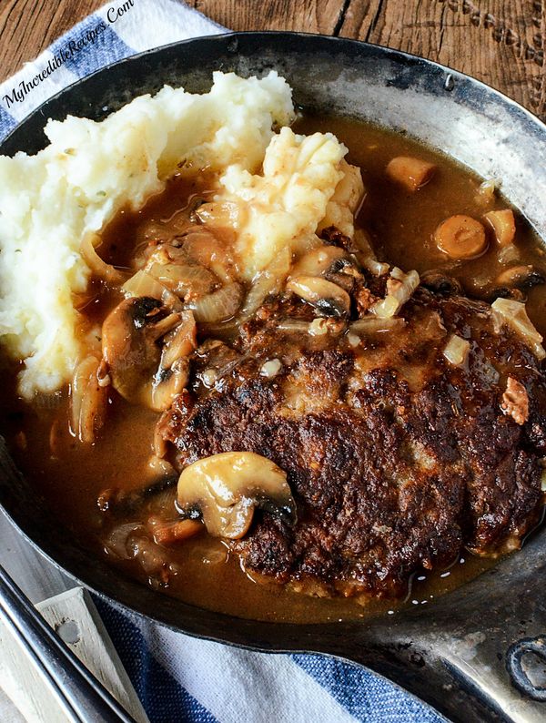 Southern Hamburger Steaks with Onion Mushroom Gravy