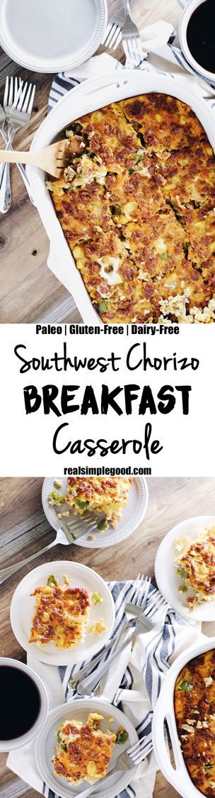 Southwest Chorizo Breakfast Casserole (Paleo, GF + Dairy-Free