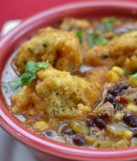 Southwest Chowder with Cornbread Dumplings