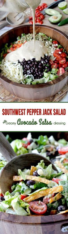 Southwest Salad with Creamy Avocado Salsa Dressing