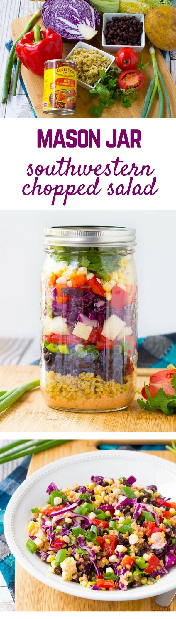 Southwestern Chopped Salad in Mason Jar