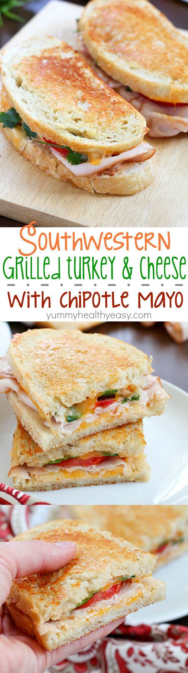 Southwestern Crispy Grilled Turkey and Cheese Sandwiches with Chipotle Mayo