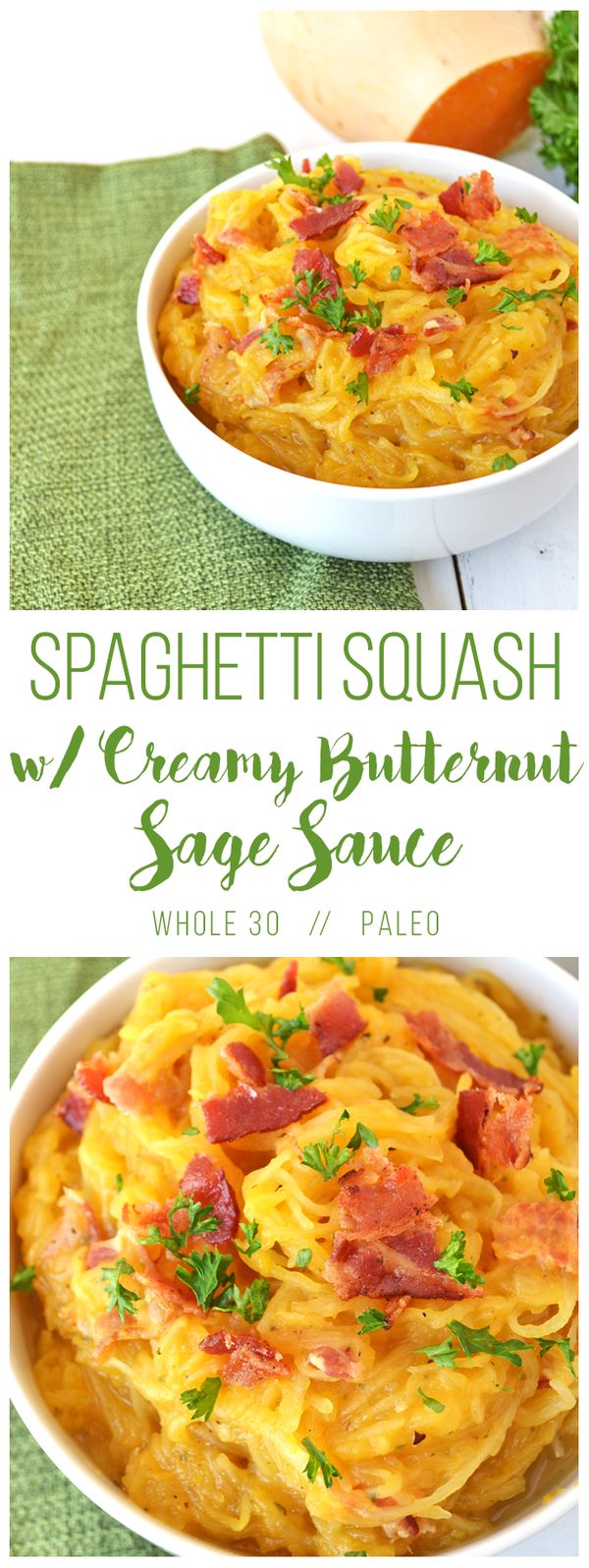 Spaghetti Squash w/ Creamy Butternut Sage Sauce