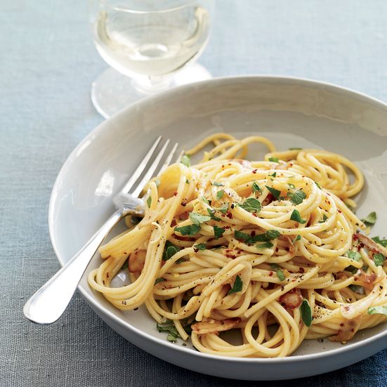 Spaghetti with Anchovy Carbonara