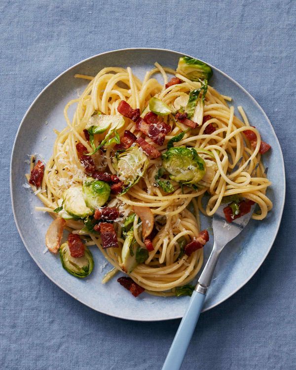 Spaghetti with Brussels Sprouts and Bacon