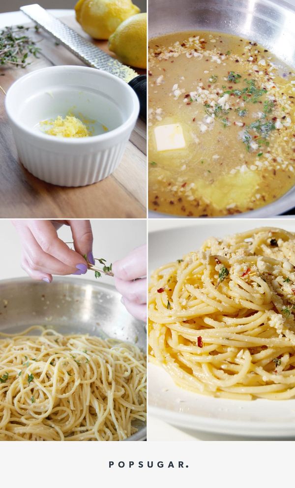 Spaghetti With Garlic, White Wine, Lemon, and Thyme