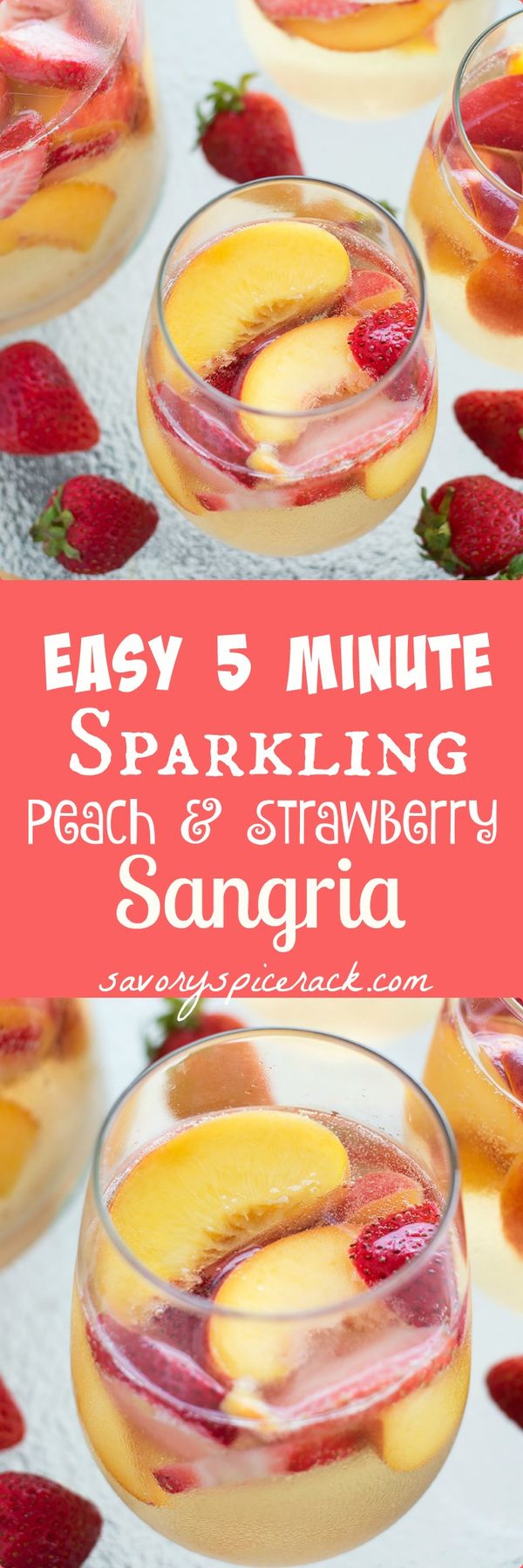 Sparkling Peach and Strawberry Sangria