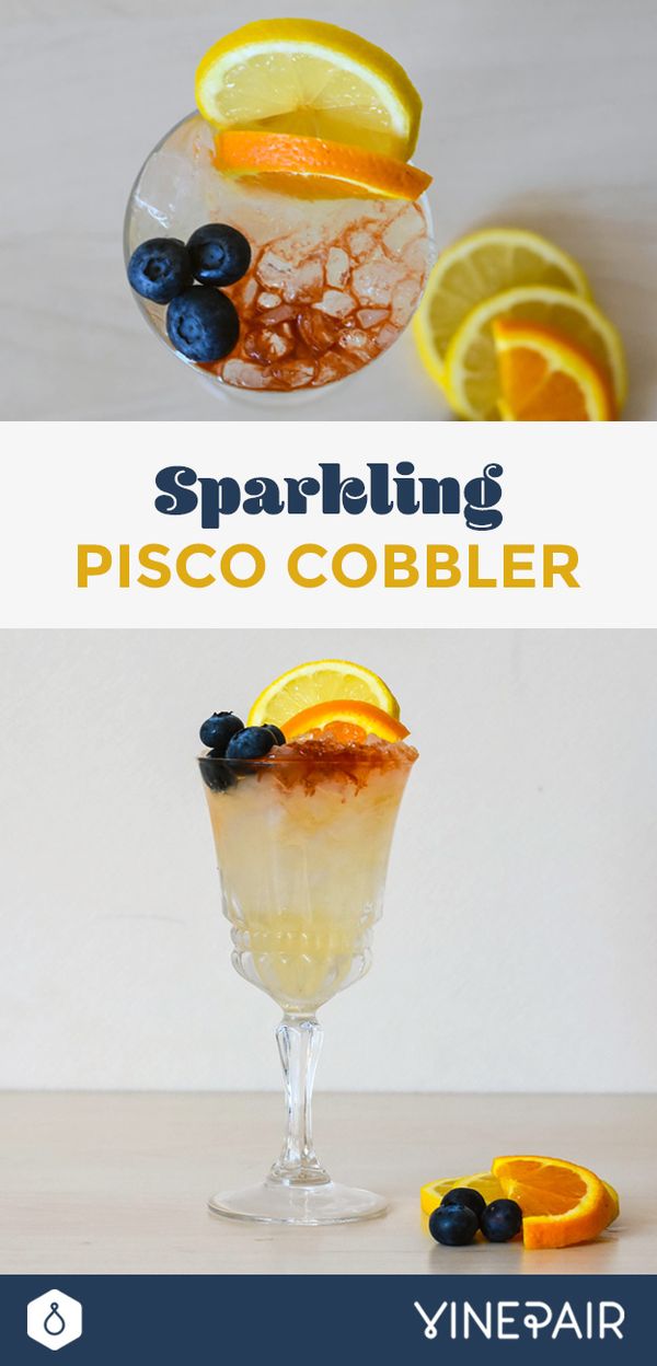 Sparkling Pisco Cobbler